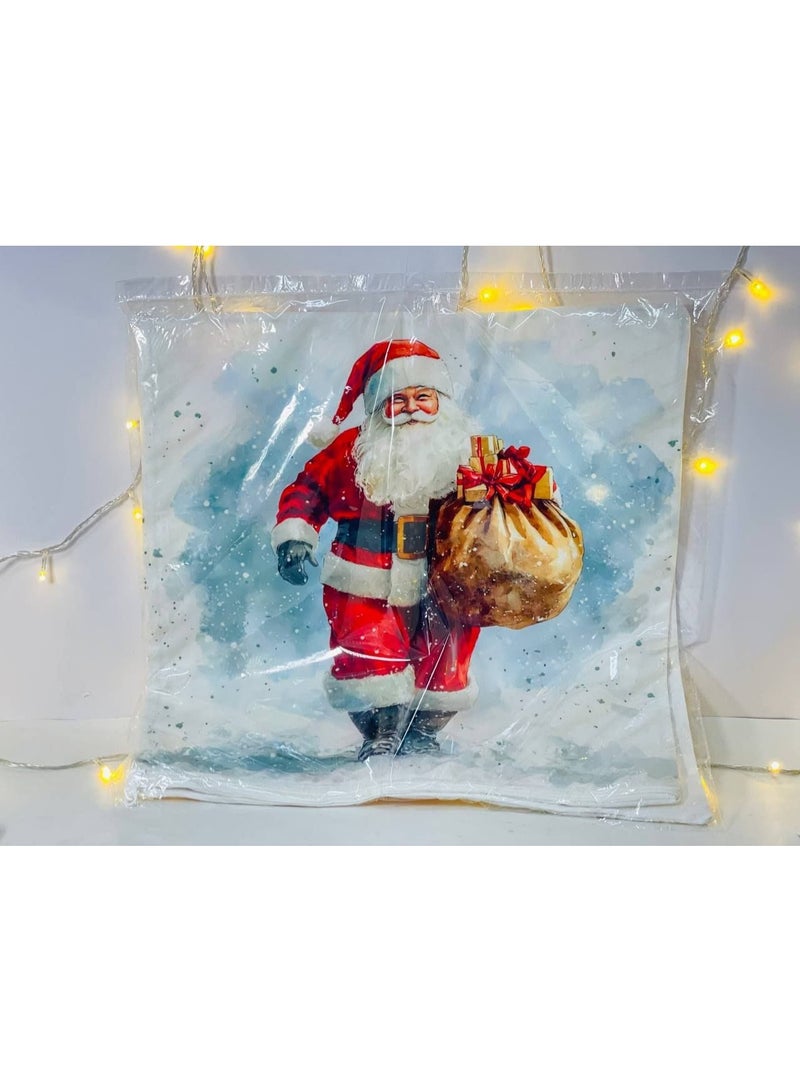 Christmas 2 Cushions, Christmas Pillow Covers, Christmas Pillowcases with various Santa and Snowman designs. Size: 50*50 cm - Image 3