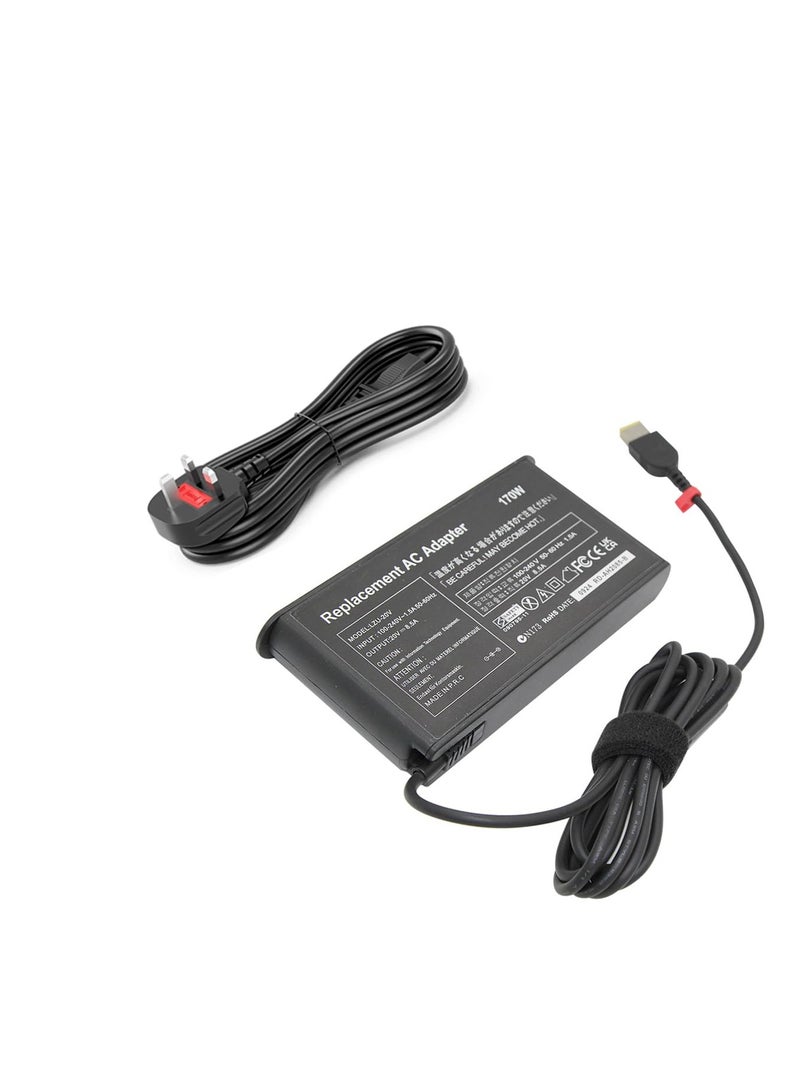 Lenovo 170W Charger 20V 8.5A USB AC Adapter For ThinkPad Gen 6 5 4 3 2 1 P50 P51 P52 P53 P70 P71 P73 W540 Ideapad Y720-15IKB T440s T450 T450s T550 X240 X240s ADL170NDC2A ADL170NDC3A