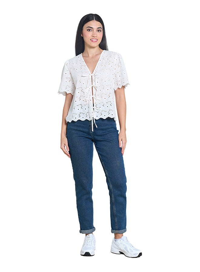 ASHARAE Women's Short Sleeve Top With Front Ties  Comfortable Material, Breathable Daily Wear, Casual Fashion Outfit, Special Occasion Outfit, Trendy & Chic Apparel - Image 5
