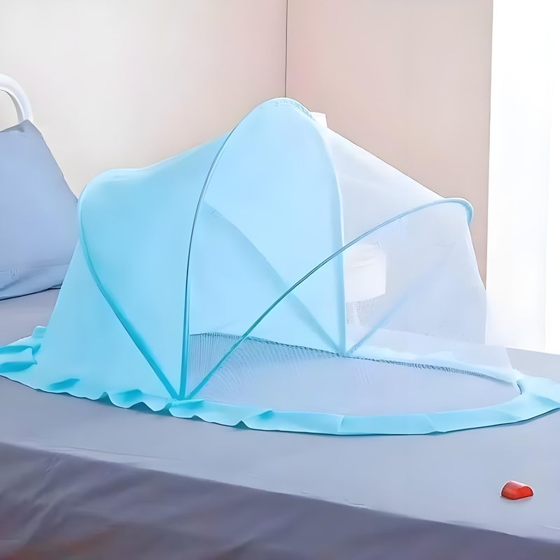 general Folding baby mosquito net, sleeping mosquito net, insect-proof crib net, 0-5-year-old baby portable bed tent, suitable for crib, carpet, crawling mat, safe and easy to use (125 x 65 x 65cm, blue) - 1 - Image 1