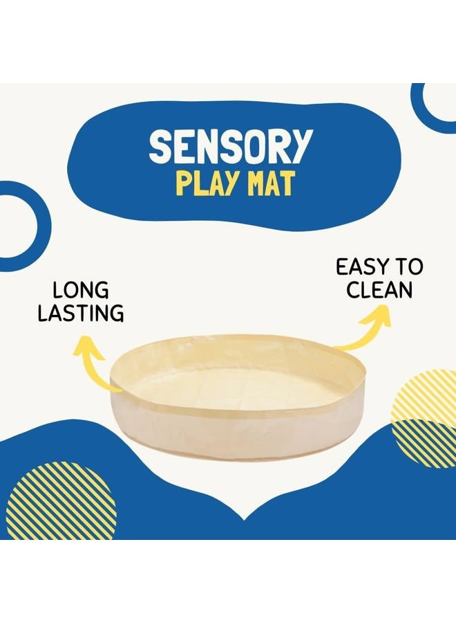 Blue Tree Sensory and Messy Play Mat for Toddlers, Infants and Kids, Safe, Waterproof, Double-Sided and Durable, Play Yard 51"x51"x7.9" Ivory and Gray - Image 2