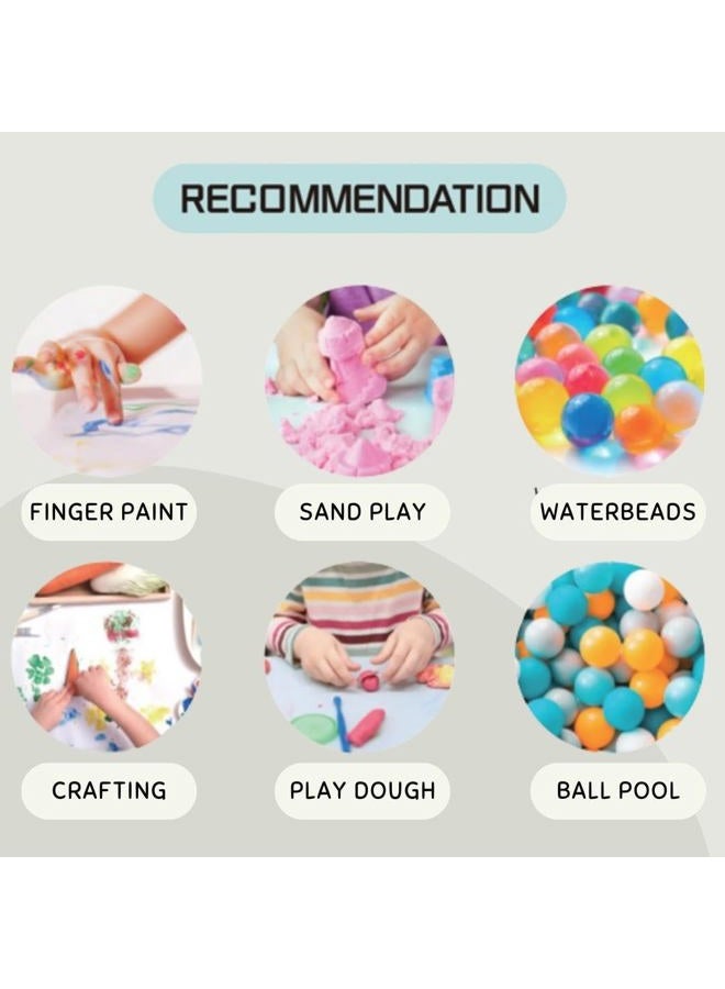 Blue Tree Sensory and Messy Play Mat for Toddlers, Infants and Kids, Safe, Waterproof, Double-Sided and Durable, Play Yard 51"x51"x7.9" Ivory and Gray - Image 3