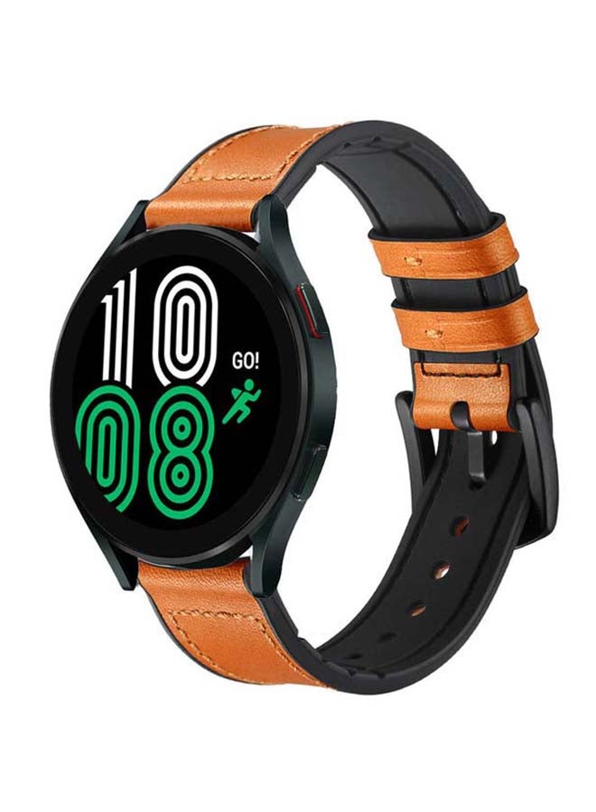 Perfii Replacement Band For Samsung Galaxy Watch 4 Yellowish Brown - Image 2