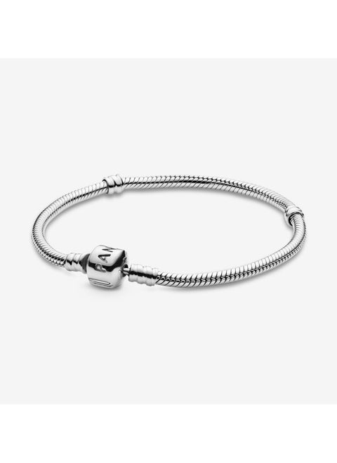 Pandora Moments Barrel Clasp Snake Chain Bracelet, 18cm