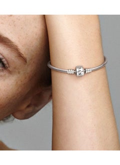 PANDORA Pandora Moments Barrel Clasp Snake Chain Bracelet, 18cm  - Image 3