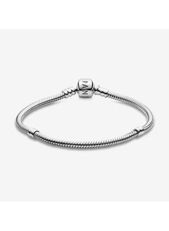 PANDORA Pandora Moments Barrel Clasp Snake Chain Bracelet, 18cm  - Image 5
