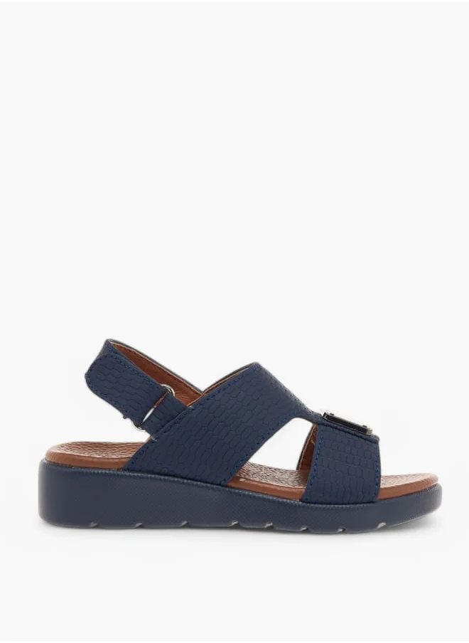 LBL by Shoexpress Boys Animal Textured Arabic Sandals with Hook and Loop Closure