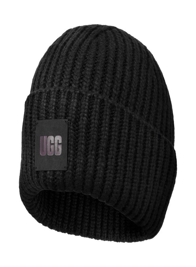 UGG Women's Chunky Rib Knit Warm Winter Beanie Hat, Black, One Size - Image 2