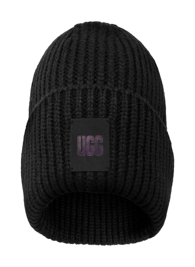 UGG Women's Chunky Rib Knit Warm Winter Beanie Hat, Black, One Size - Image 1