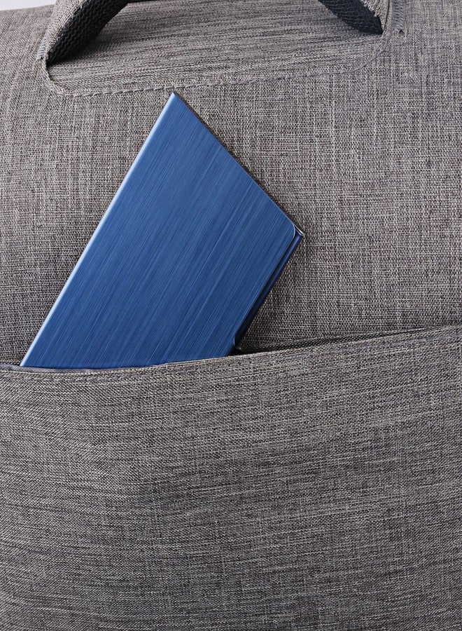 DMFLY حامل بطاقات أعمال DMFLY، حافظة بطاقات أعمال رفيعة للرجال والنساء، حافظة بطاقات معدنية للجيب، حوامل بطاقات أعمال احترافية من الفولاذ المقاوم للصدأ، حامل بطاقات اسم للحقيبة، إغلاق بمشبك، أزرق - Image 2