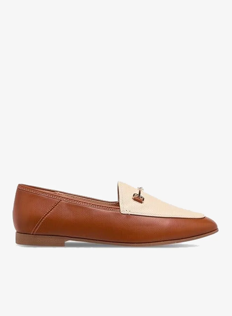 Celeste Women's Solid Slip-On Loafers with Metal Accent
