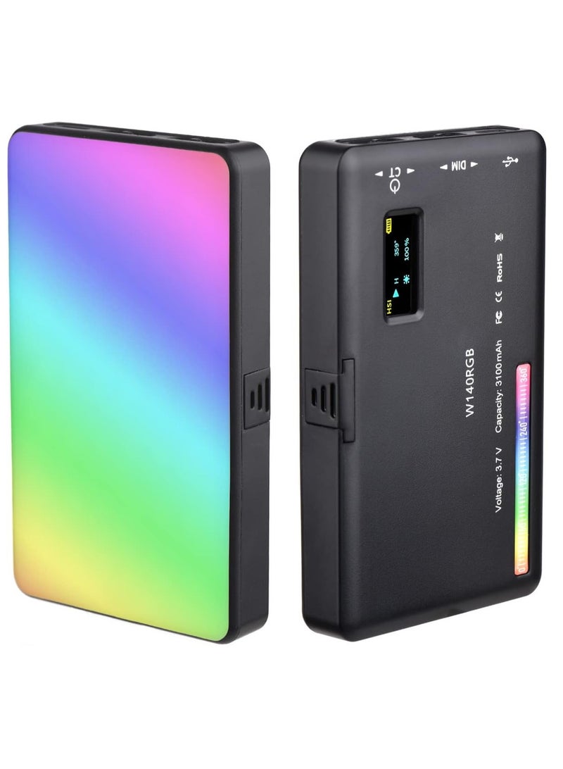 Loquat W140 RGB Video Light, Portable LED Camera Light Panel 0-360 Full Color, CRI95+ 2500K-9000K Dimmable 20 Lighting Effects, 3000mAH Rechargeable LED Lighting for Photography, Video Conference, TikTok - Image 1