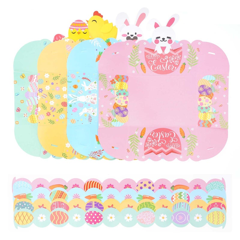 Marrywindix 24pcs Small Easter Baskets Easter Paper Treat Boxe Cute Bunny Paper Baskets with Handles for Egg Hunt Game School Classrooms Party Favors Decoration - Image 2