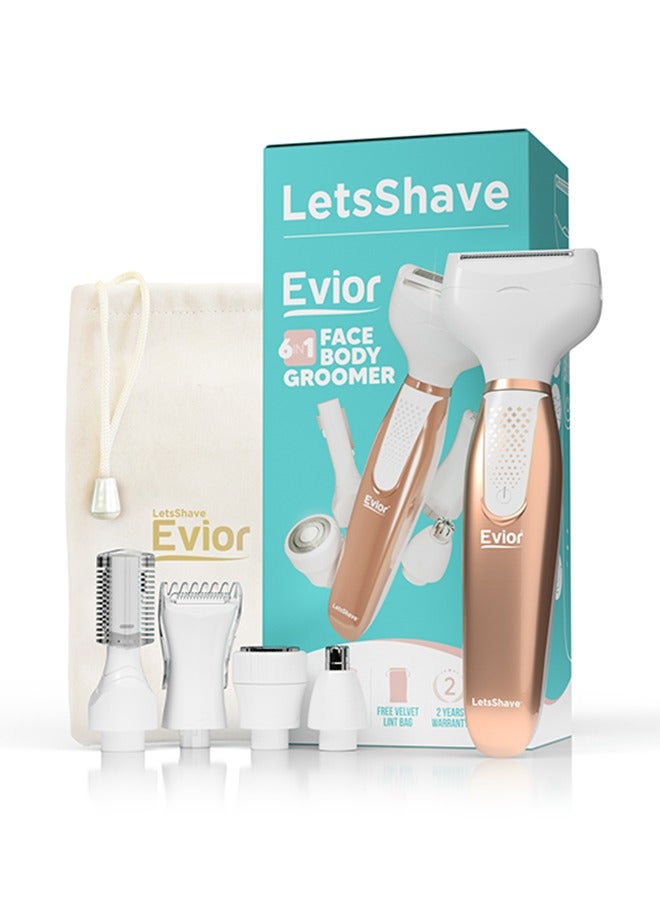 ليتسشيف مجموعة أدوات تشذيب شعر الوجه والجسم للنساء من ايفيور - ذهبي - Image 1
