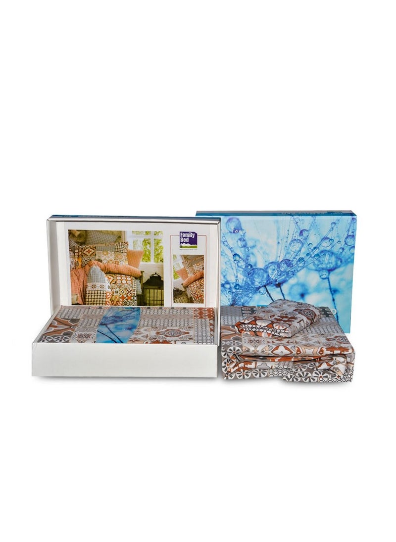 Family Bed Flat Bed sheet Set Cotton 4 pieces size 240 x 250 cm Model 151 from Family Bed  - Image 3
