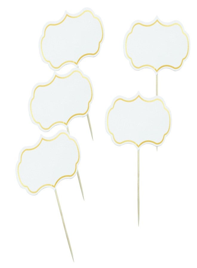Verkelly 50 Pcs Cheese Markers, Buffet Labels Food Tags Blank Toothpick Flags Food Labels Appetizer Signs Cupcake Toppers Picks(White) - Image 4