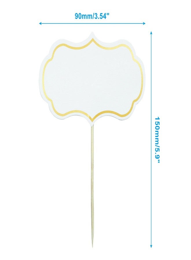 Verkelly 50 Pcs Cheese Markers, Buffet Labels Food Tags Blank Toothpick Flags Food Labels Appetizer Signs Cupcake Toppers Picks(White) - Image 2