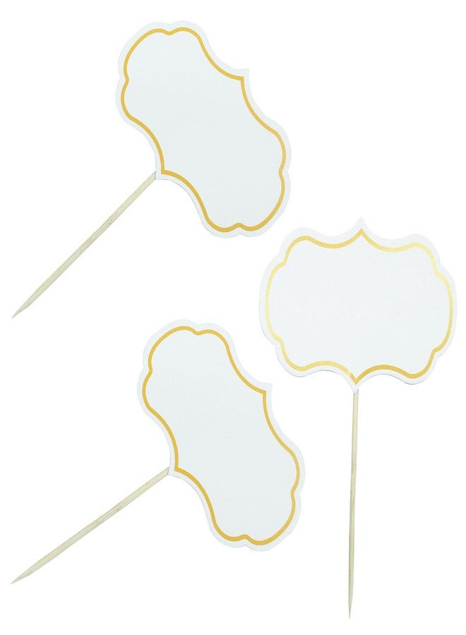 Verkelly 50 Pcs Cheese Markers, Buffet Labels Food Tags Blank Toothpick Flags Food Labels Appetizer Signs Cupcake Toppers Picks(White) - Image 5