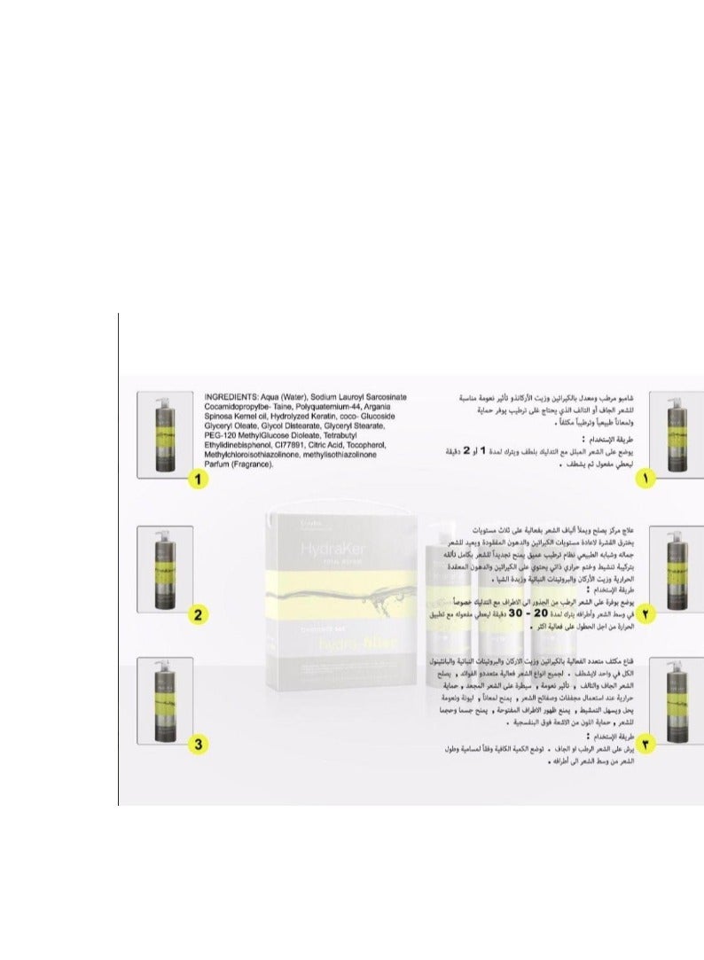 Erayba HydraCare Hydra Filler Keratin Repair Kit for Damaged Hair 1000ml x 3 pieces - Image 3