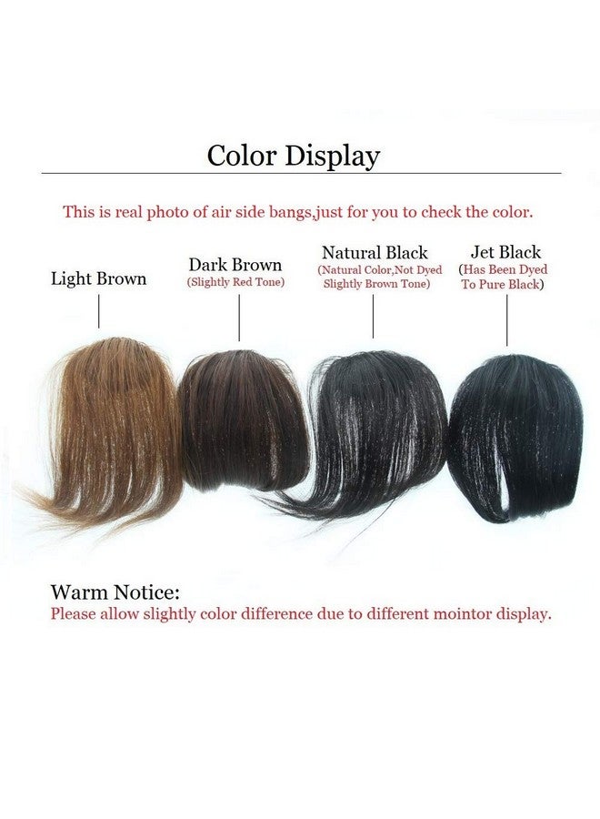 DSOAR Thick Side Bangs Clip In Real Human Hair Bangs Natural Clip On Side Bangs Straight Fringe Hair Extensions(Natural Black Colorwith Temples) - Image 4