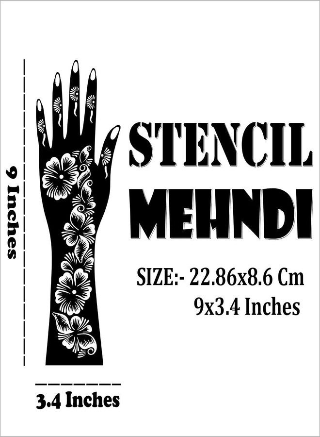 VANVATI Full Hand Mehndi Stencil Sticker Template for Wedding Functions One Set for Both Hand Easy to Apply - Image 3