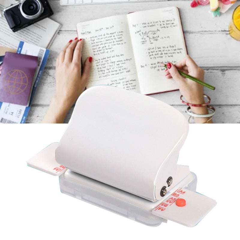 Mini Book Binding Machine White Compact Portable Manual Coil Binding Machine - Durable Material Fast Accurate Multiple Holes Punch for School Home Office DIY Crafts Projects - Image 5