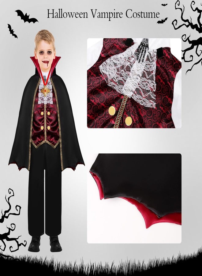 Cosrea زي مصاص دماء للأولاد زي قوطى للهالوين مع عباءة و أسنان و قلادة عصا ملحقات مصاص الدماء - Image 3