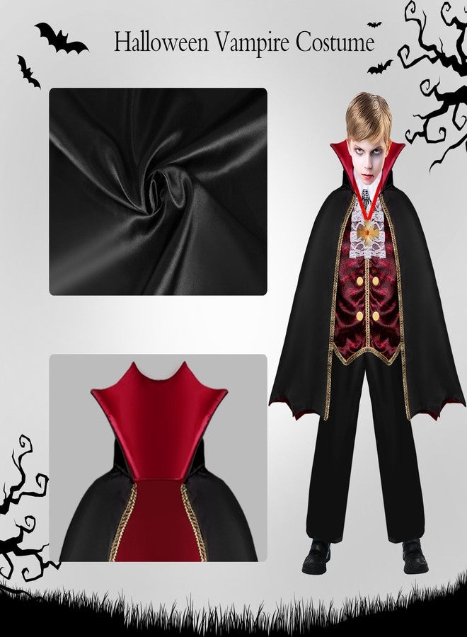 Cosrea زي مصاص دماء للأولاد زي قوطى للهالوين مع عباءة و أسنان و قلادة عصا ملحقات مصاص الدماء - Image 4