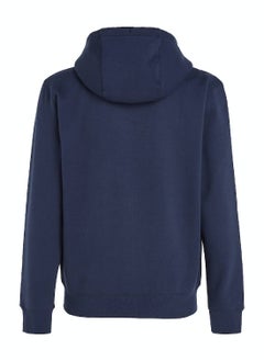 TOMMY JEANS Men's Organic Cotton Fleece Zip-Thru Hoody Sweatshirt, Navy  - Image 3