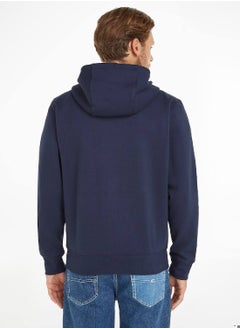 TOMMY JEANS Men's Organic Cotton Fleece Zip-Thru Hoody Sweatshirt, Navy  - Image 2
