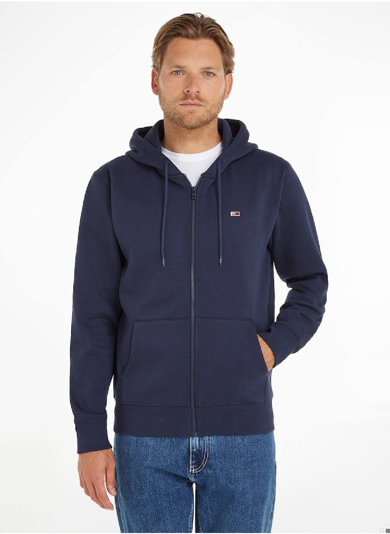 TOMMY JEANS Organic Cotton Fleece Zip-Thru Hoody  - Image 1