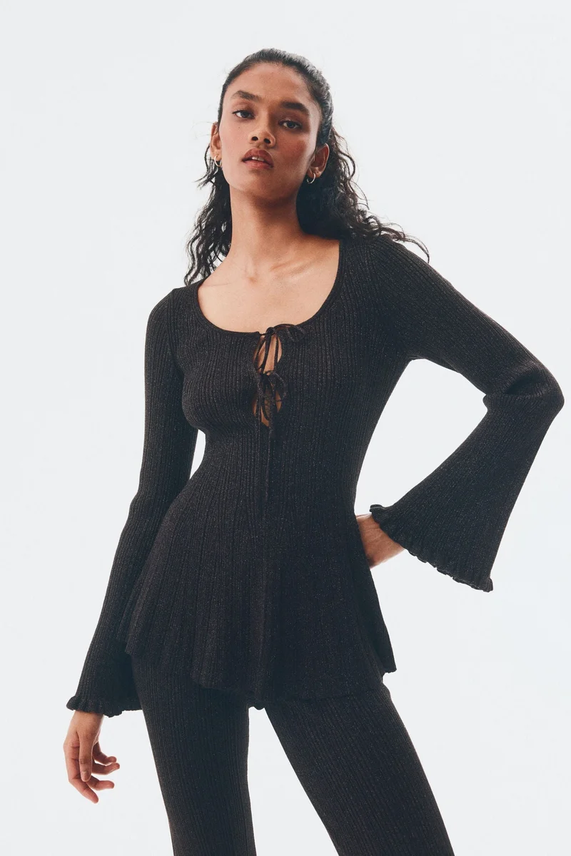 H&M Shimmering rib-knit top