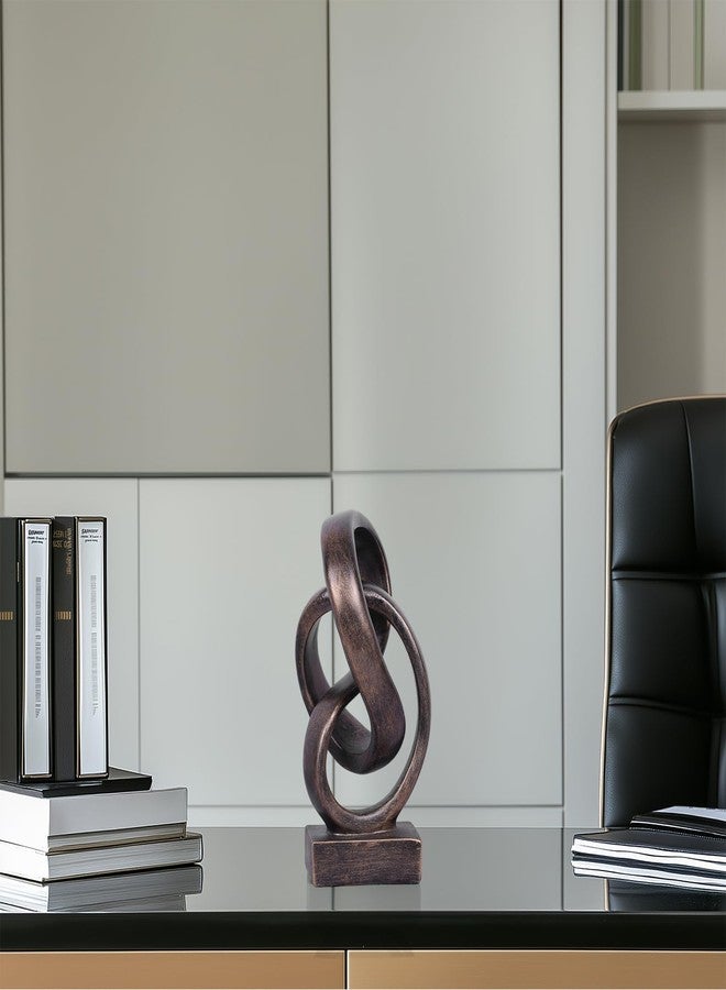 DOVDOV Abstract Bronze Rope Knot Statue, Geometric Decor, Living Room Coffee Table Bookshelf countertop Bronze Decor, Office Coffee Table entryway entryway Desktop Decor. - Image 5