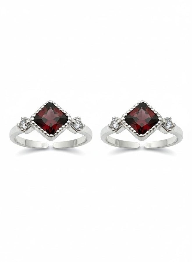 Parnika (Formerly MJ 925 Exotic CZ Silver Toe Rings (Leg Finger Rings) in Pure 92.5 Sterling Silver for Women | Chandi Bichiya | With Certificate of Authenticity | (1 Line White) - Image 4