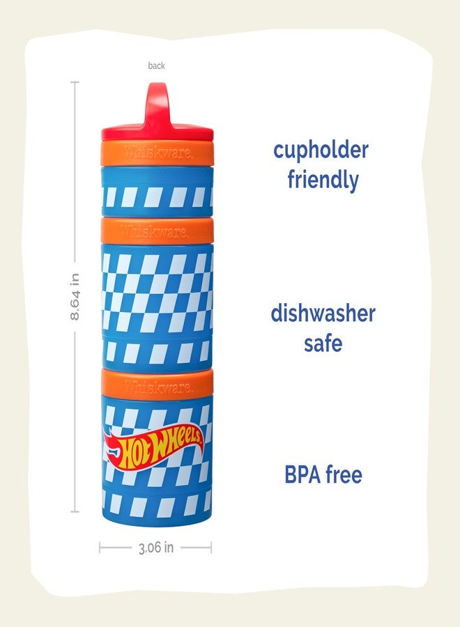 Whiskware (Checkers) Whiskware Stackable Snack Pack - 3 Jar + Handle - Red/Orange/Blue - Image 2