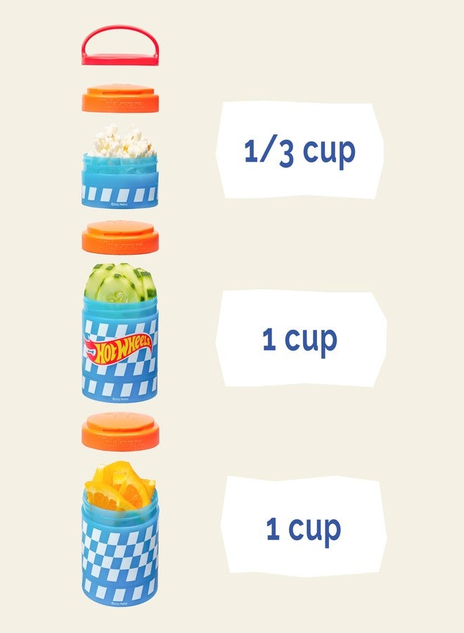 Whiskware (Checkers) Whiskware Stackable Snack Pack - 3 Jar + Handle - Red/Orange/Blue - Image 4