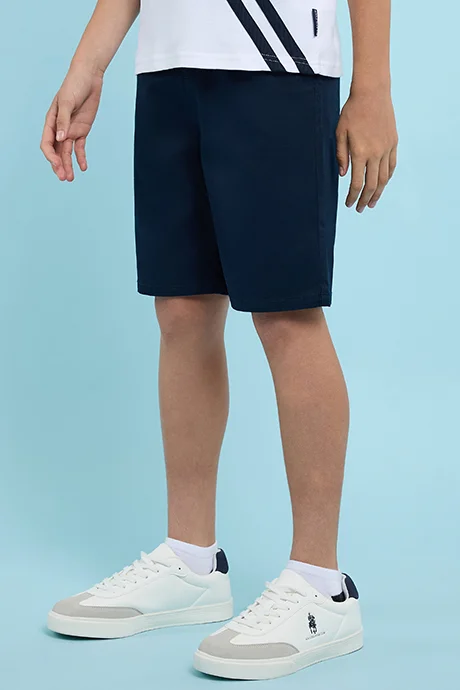 أر أند بي Solid Shorts with Button Closure
