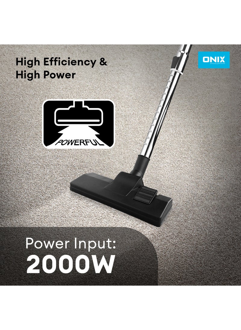 ONIX VACUUM CLEANER 18 LTR - Powerful 2000W Input, Large 18 Liter Dust Capacity, Blower Function, and Convenient Carrying Handle- Black  - Image 4