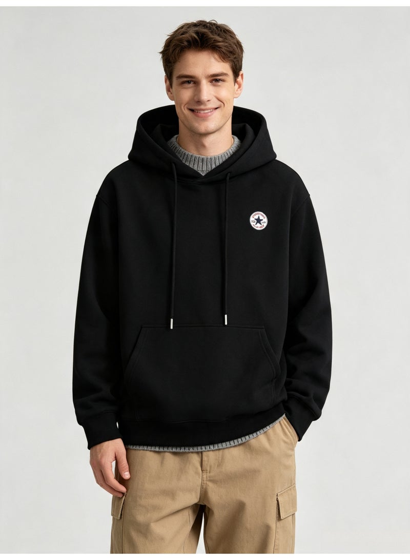 كونفرس CONVERSE Men's and women's basic hooded autumn loose pullover sweater - Image 3