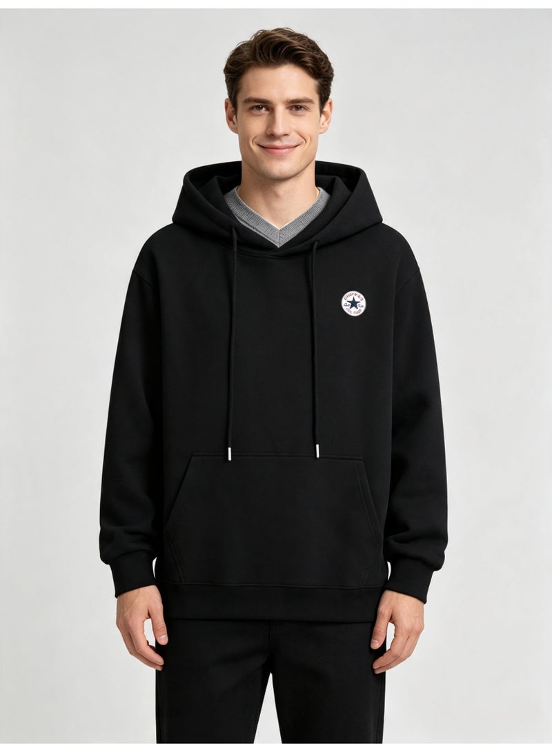 كونفرس CONVERSE Men's and women's basic hooded autumn loose pullover sweater - Image 4