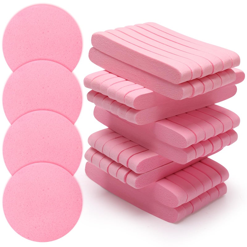 Luxiv 120 Pcs Facial Sponge Compressed, Luxiv Face Cleansing Sponge Estheticians Compressed Makeup Facial Sponge Round Wash Face Sponges for Women Compress Exfoliating Removal Sponge - Image 1