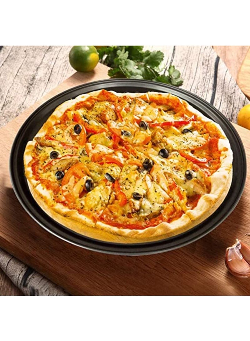 Pizza Stone 9 inch Ceramic Baking Stones for Oven Use Non Stick No Stain Pan & Cutter Set for Gas BBQ & Grill Kitchen Accessories & Housewarming Gifts w/ Bonus Pizza Wheel