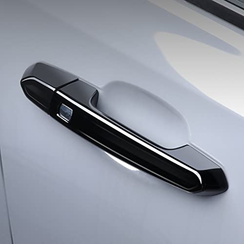 CYAuto Carbon Fiber Gloss Black Exterior Door Handle Cover Trims for Cadillac XT4 XT5 XT6 CT4 CT6 ATS CTS XTS 2013 2014 2015 2016 2017 2018 2019 2020 2021 2022 Gloss Black - Image 1