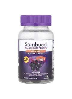 Sambucol Sambucol, Black Elderberry, Advanced Immune Gummies + Vitamin C + Zinc, 45 Gummies 