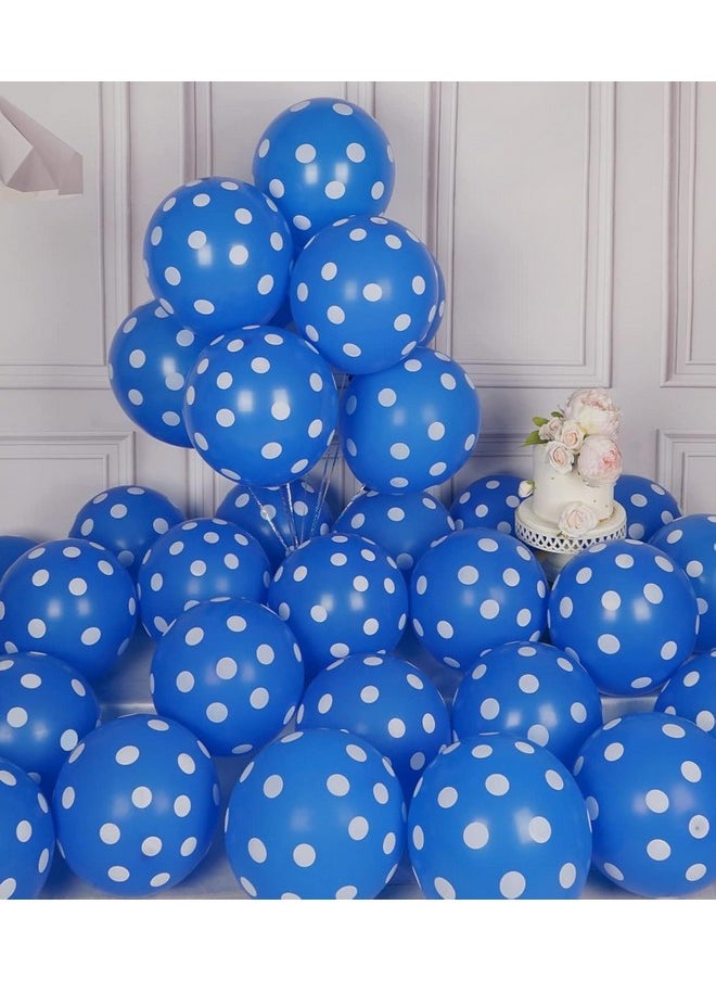 Funcart Funcart Dark Blue Polka Dots Balloons (Pack of 25) for 1st Birthday Decoration/Half Birthday Decoration/Polka Dot Party Decoration/Happy Birthday Balloons/Balloon Decoration  - Image 1