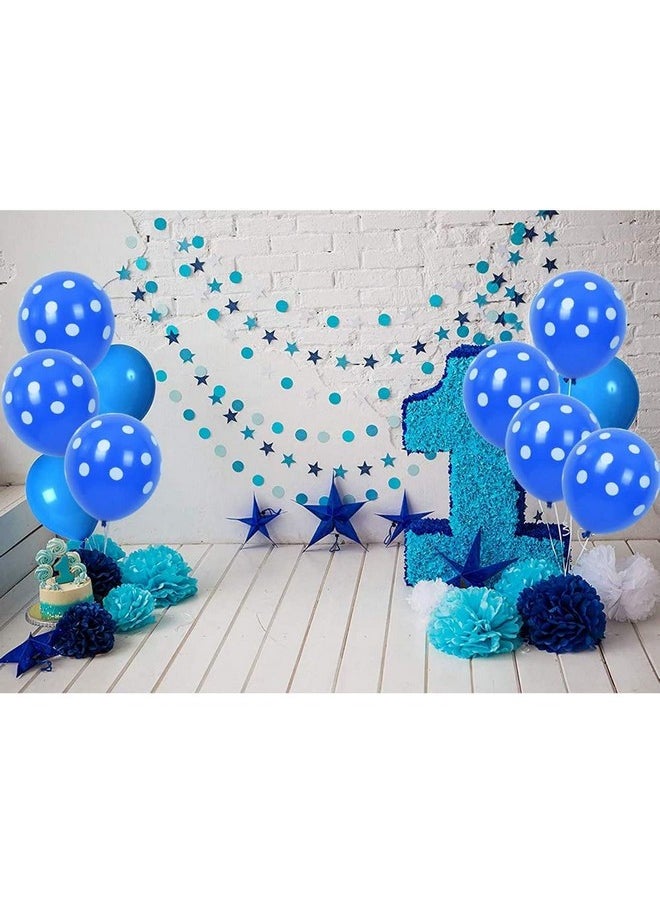 Funcart Funcart Dark Blue Polka Dots Balloons (Pack of 25) for 1st Birthday Decoration/Half Birthday Decoration/Polka Dot Party Decoration/Happy Birthday Balloons/Balloon Decoration  - Image 3