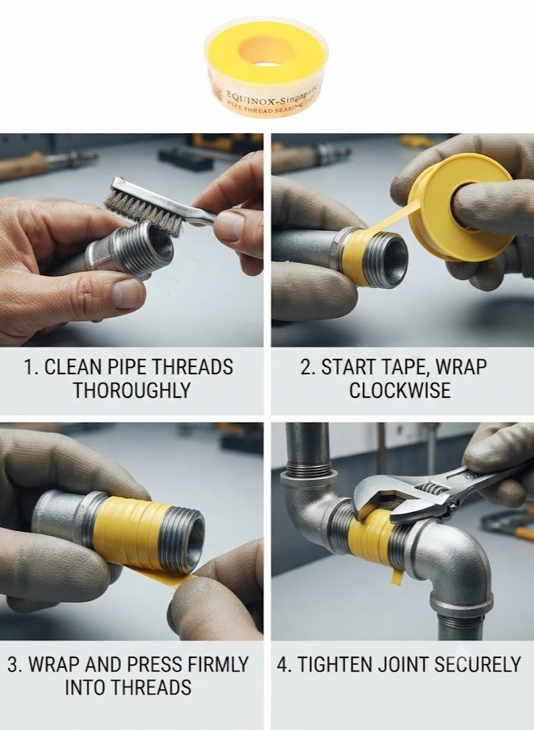 Equinox 10 nos Equinox PTFE Thread Sealing Teflon Tape EN 751-3 with 0.25g/cm2 Density - Image 2