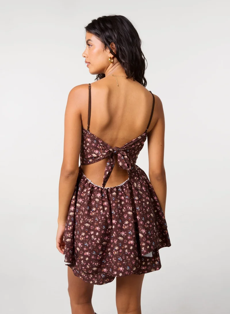 بينك فانيلا Print Ditsy Floral Bra Cup Dress