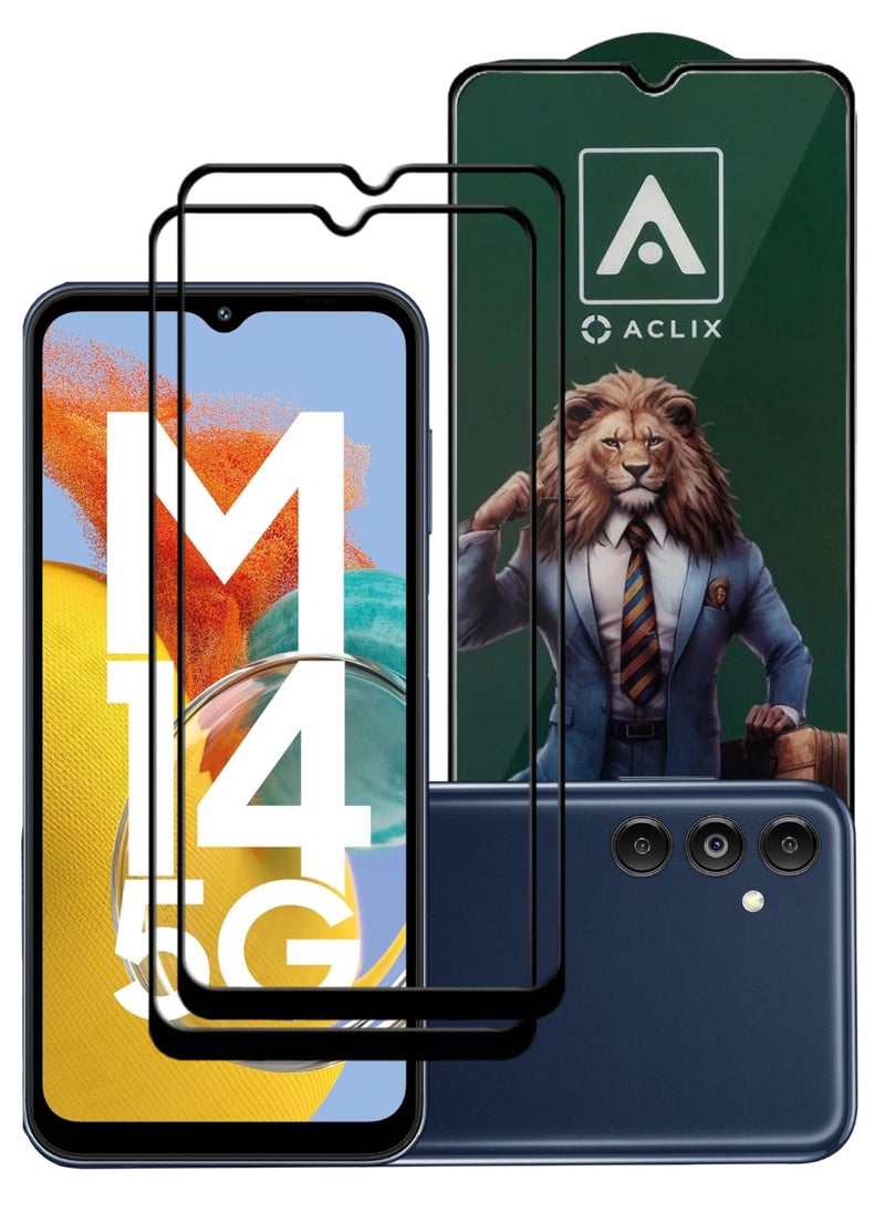 ACLIX 2 Pieces Antistatic ESD Dustproof Premium Quality High Definition Tempered Glass Screen Protector Designed For Samsung Galaxy M14 - Image 1