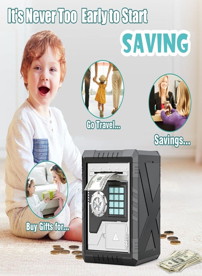 Mummy Please DIY ATM Piggy Bank|Mini ATM|Coin Bank Money Saving Box with Password,【Tijori Black DIY ATM】 Kids Safe Money Bank for Kids with Auto Grab Note Slot - Image 4